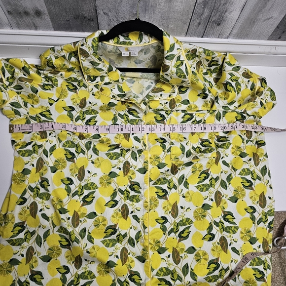 Boden Short Sleeve Pyjama Shirt - Lemon Vine 16/18 - Picture 11 of 11